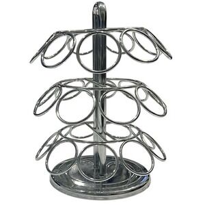 K-Cup Holder Stand, Chrome, Spins/Rotates, Fits 27 Pods